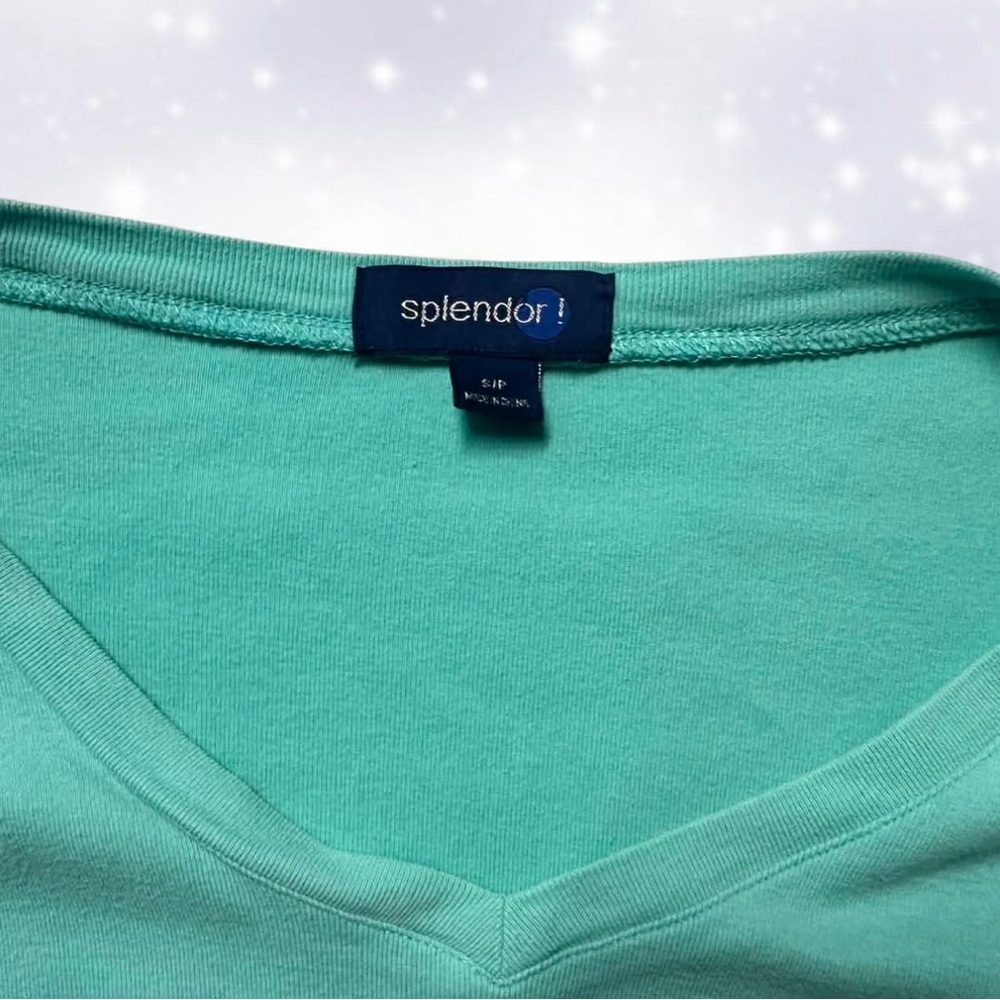 Splendor Women's Blue/Green Basic Top - Picture 6 of 6